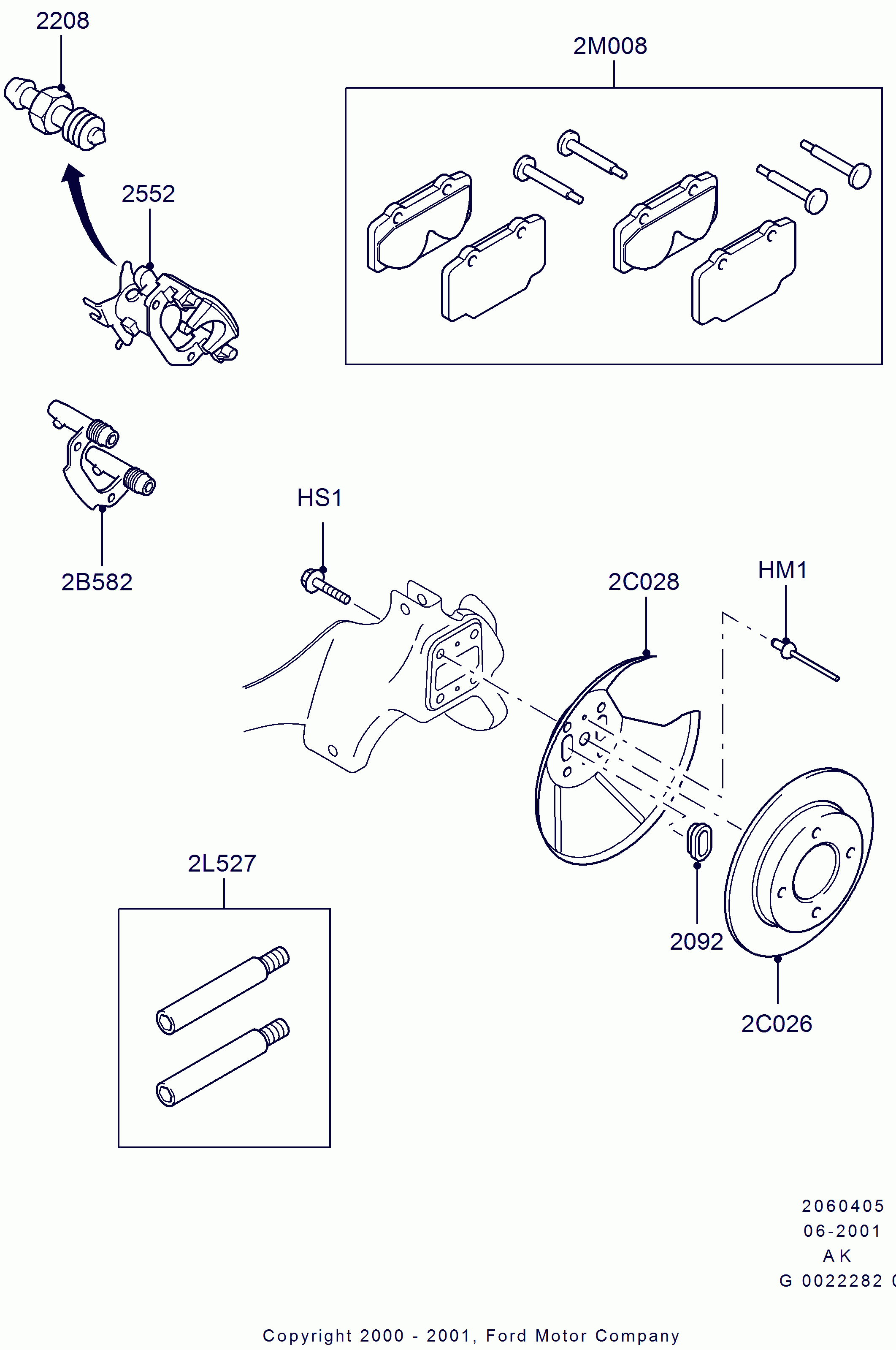 FORD 1075563 - Комплект направляющей гильзы, тормозной поршень unicars.by