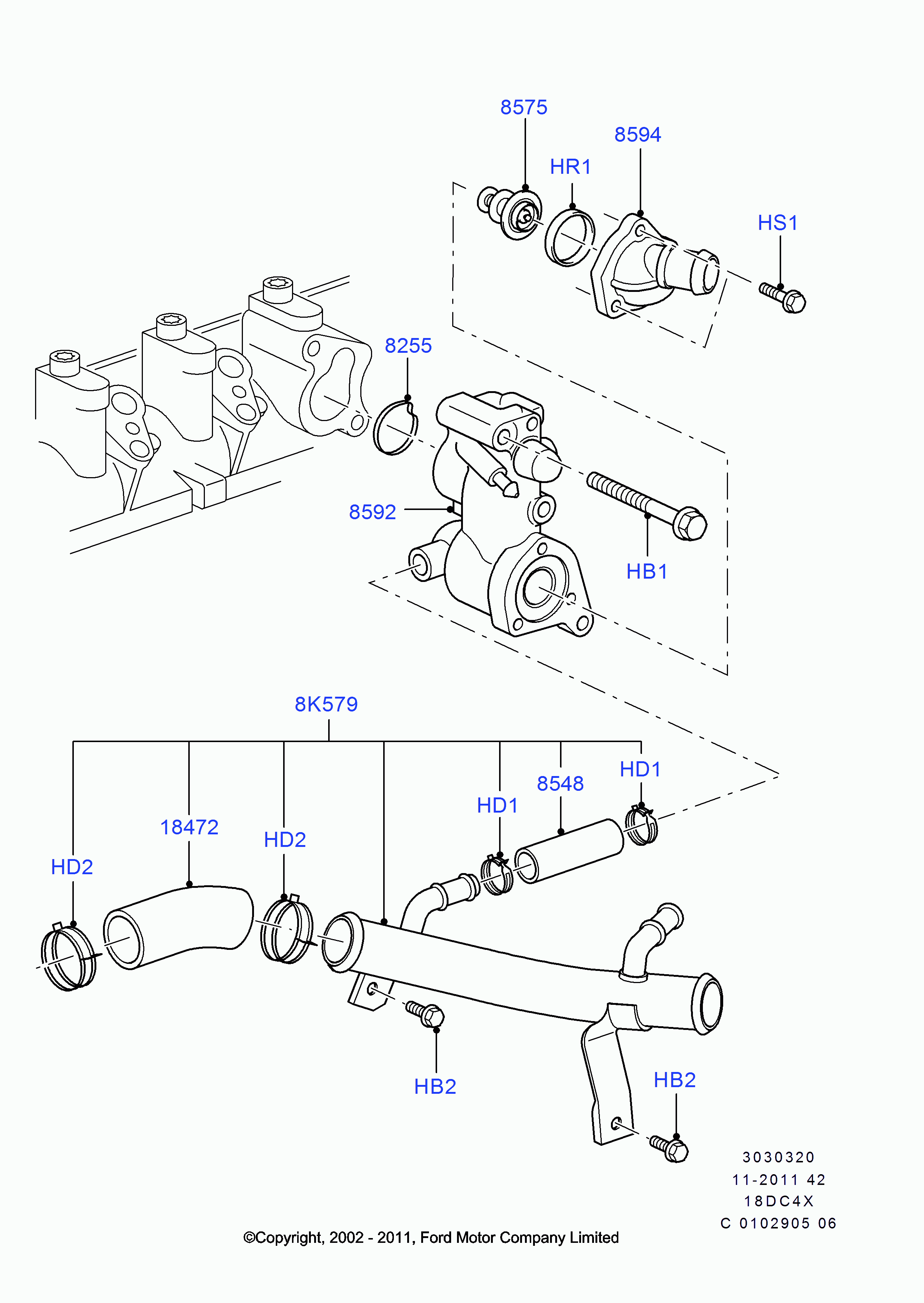 FORD 1198060 - Термостат охлаждающей жидкости / корпус unicars.by