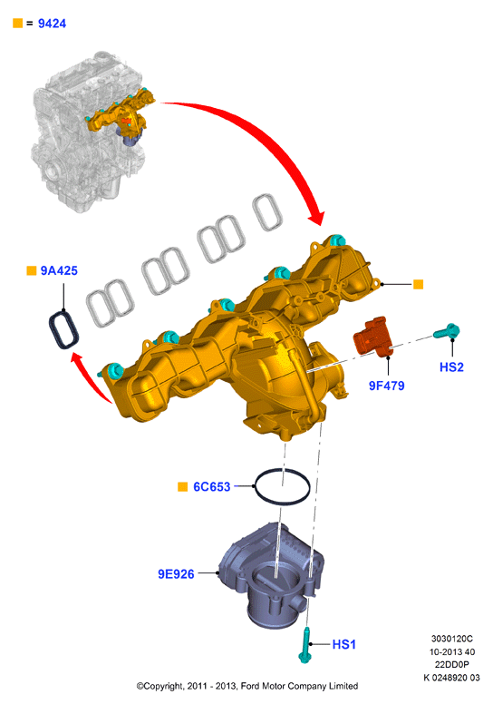 FORD 1 138 392 - Прокладка, впускной коллектор unicars.by