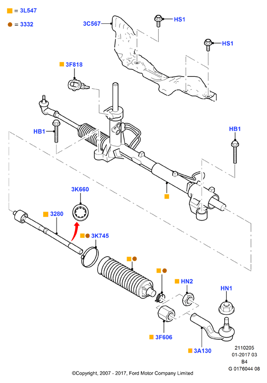 FORD 1768616 - Рулевой механизм, рейка unicars.by