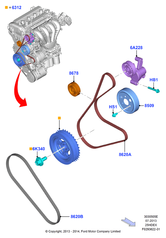 FORD 5160290 - Поликлиновой ремень unicars.by