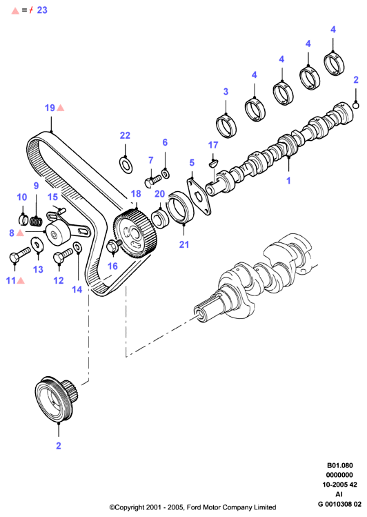 FORD 1682935 - Натяжной ролик, зубчатый ремень ГРМ unicars.by