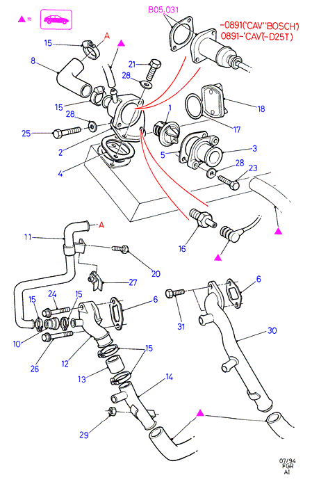 FORD 1093990 - Термостат охлаждающей жидкости / корпус unicars.by