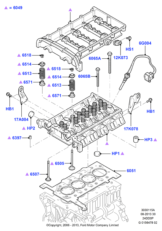 FORD 1 349 874 - Прокладка, головка цилиндра unicars.by