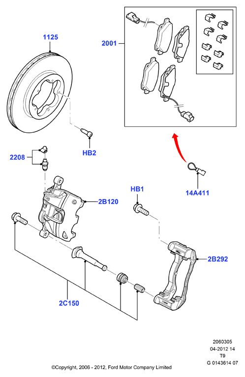 FORD AUSTRALIA 1 721 087 - Тормозные колодки, дисковые, комплект unicars.by