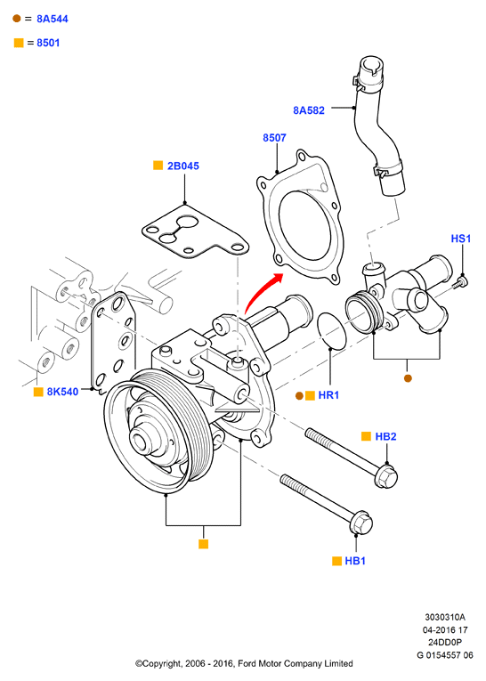 FORD 1 096 559 - Прокладка, водяной насос unicars.by