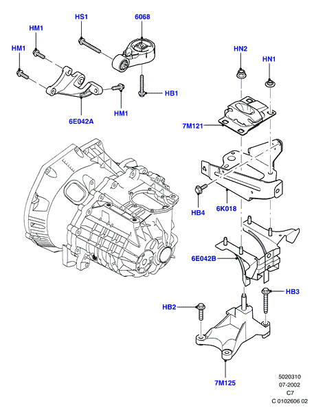 FORD 1133019 - Подвеска, ступенчатая коробка передач unicars.by