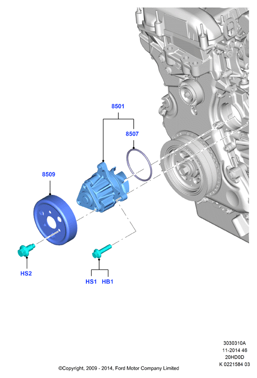 FORD 1 434 351 - Прокладка, водяной насос unicars.by