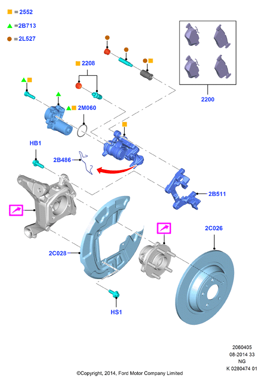 FORD 5181351 - Комплект направляющей гильзы, тормозной поршень unicars.by