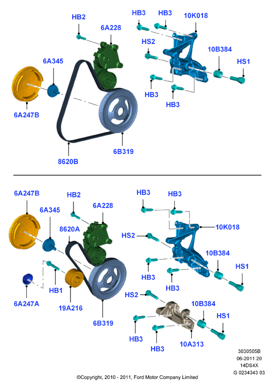 FORD 1624447 - Ролик, поликлиновый ремень unicars.by