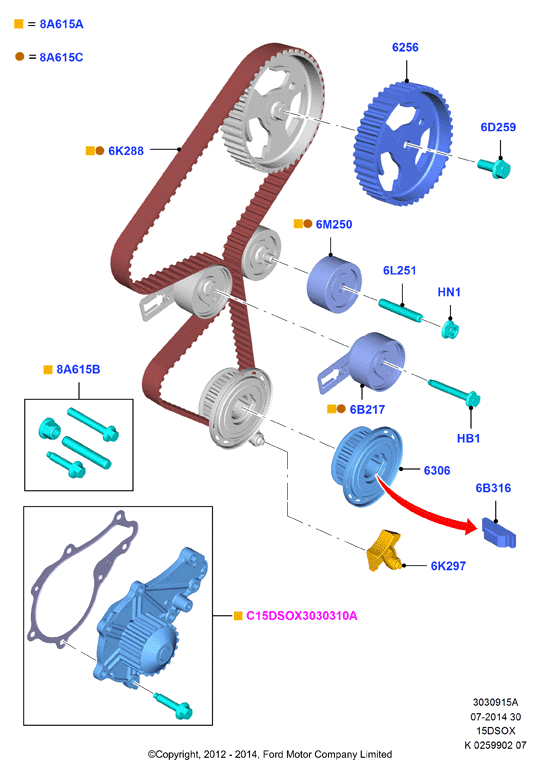 FORD 1872497 - Комплект зубчатого ремня ГРМ unicars.by