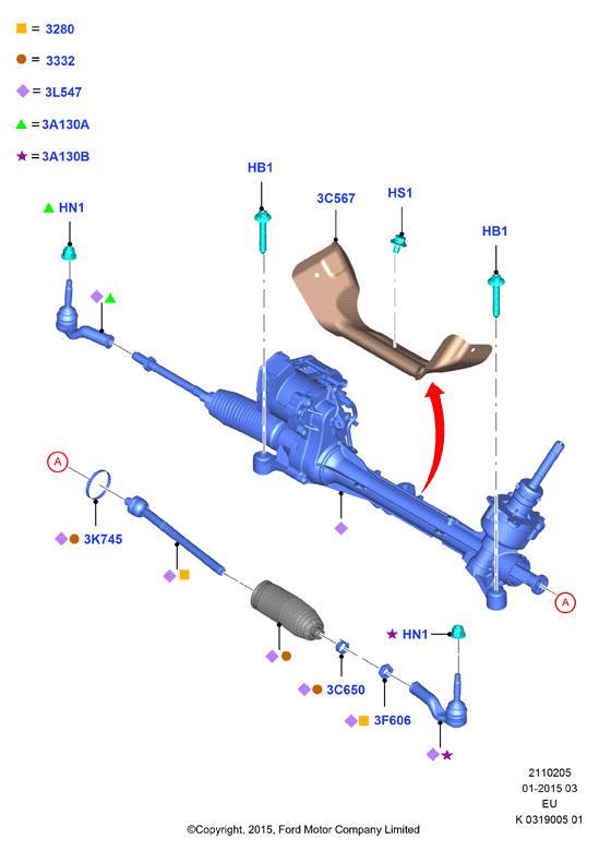 FORD 2187622 - Рулевой механизм, рейка unicars.by