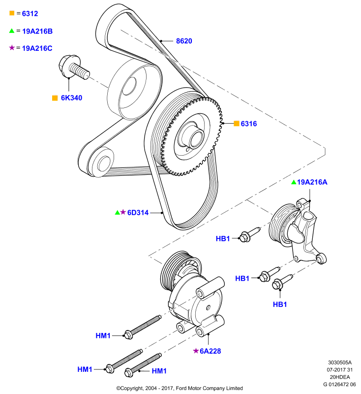 FORD 1731697 - Поликлиновой ремень unicars.by