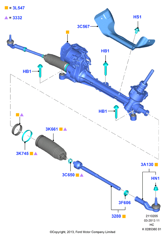 FORD 2113758 - Рулевой механизм, рейка unicars.by