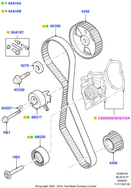 FORD 1231979 - Комплект зубчатого ремня ГРМ unicars.by