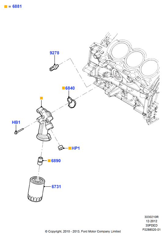 FORD AT4Z 6840-A - Уплотнительное кольцо, клапанная форсунка unicars.by