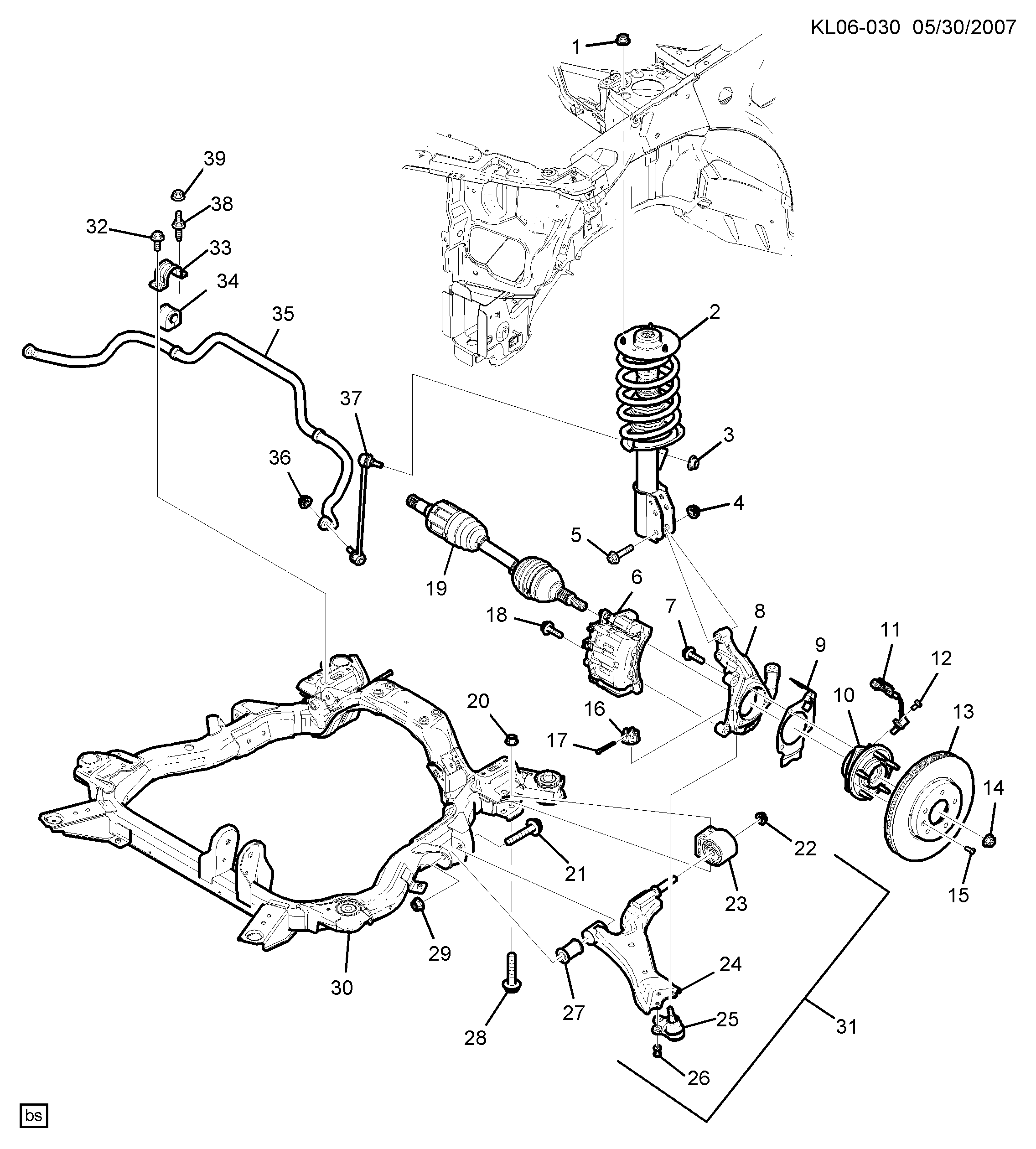 Chevrolet 96809676 - Сайлентблок, рычаг подвески колеса unicars.by