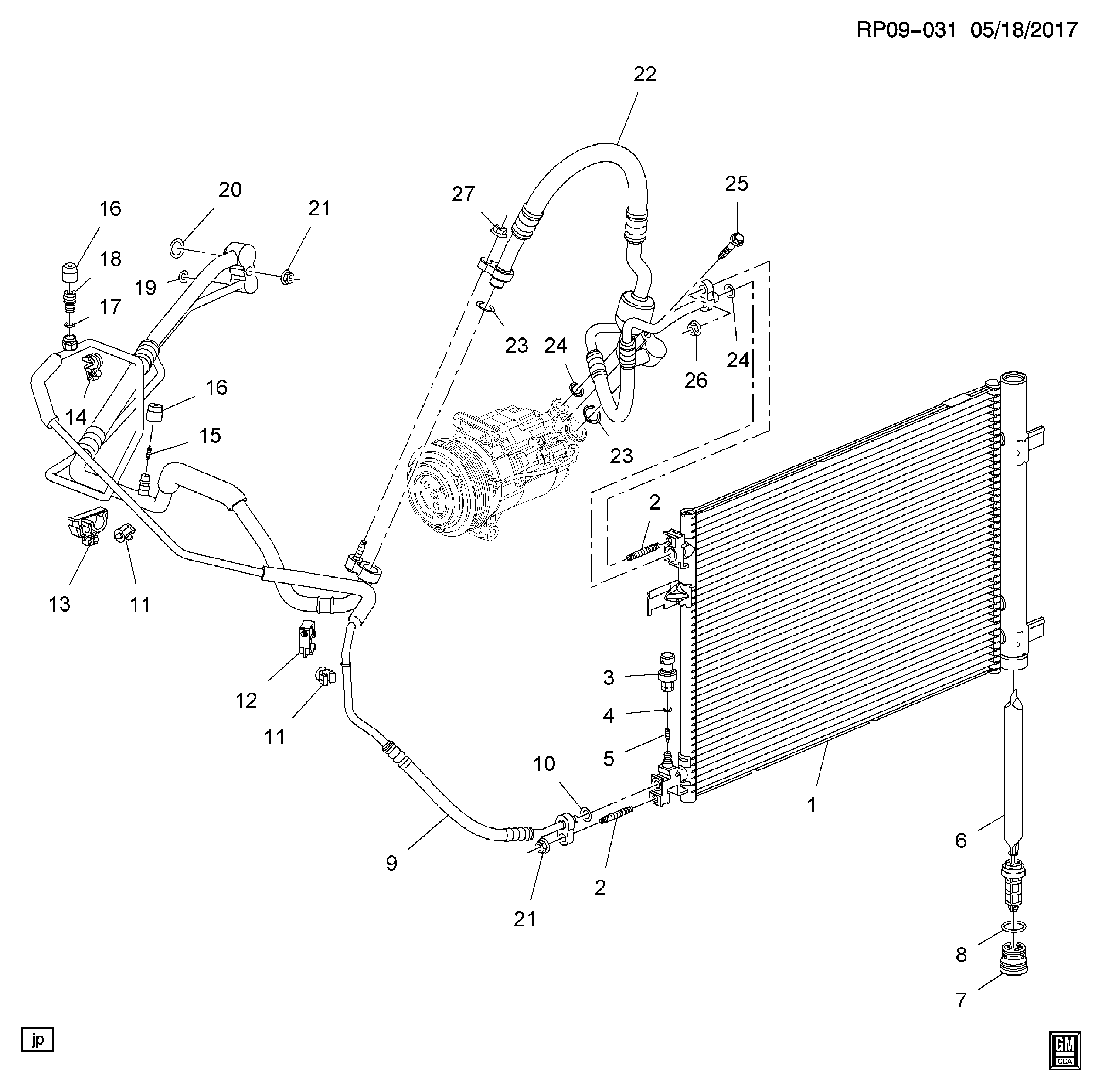 Chevrolet 22678731 - Пневматический выключатель, кондиционер unicars.by