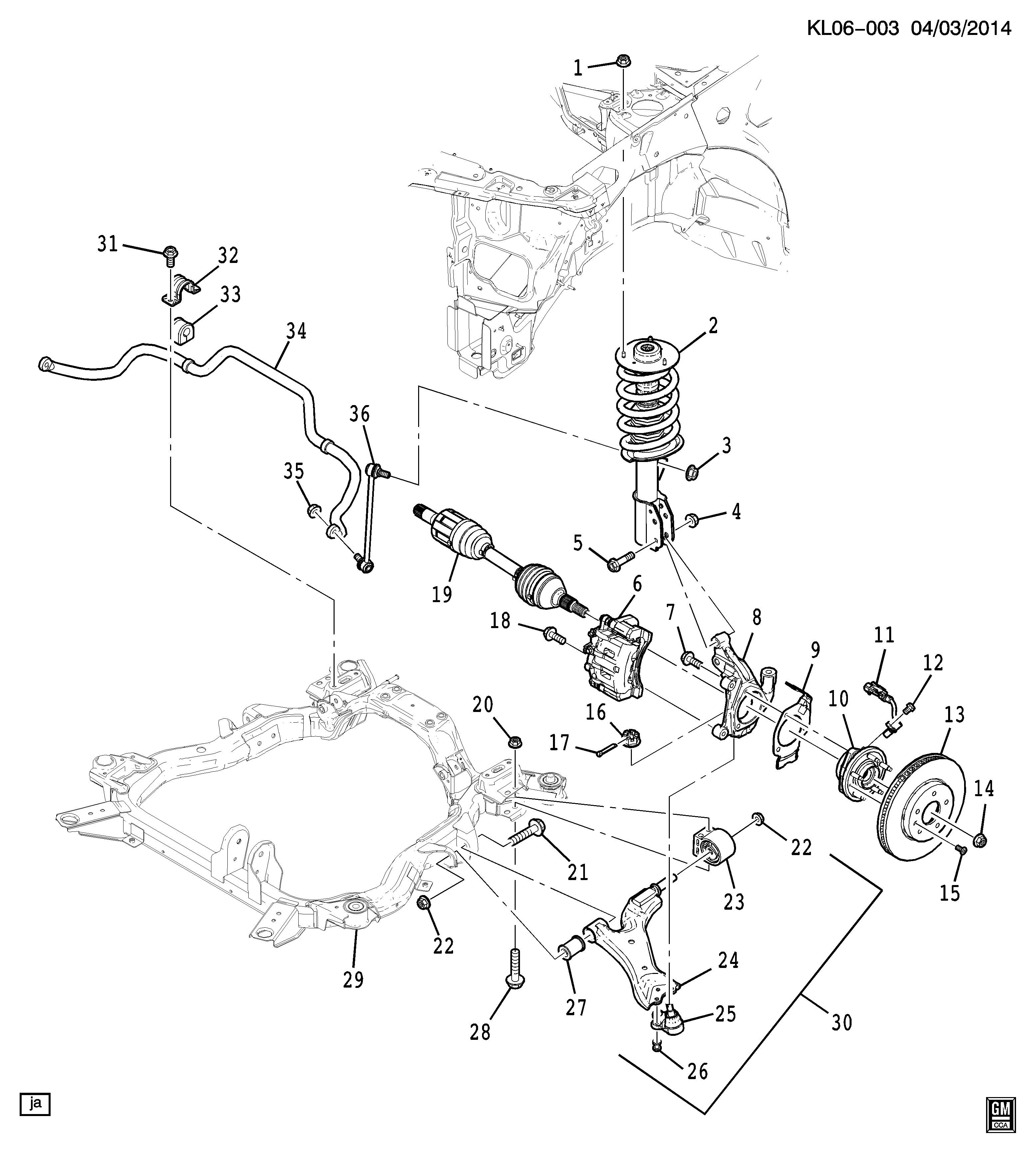 Chevrolet 22744119 - Тяга / стойка, стабилизатор unicars.by