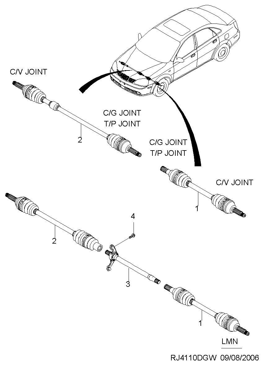 DAEWOO 96951692 - Приводной вал, раздаточная коробка unicars.by