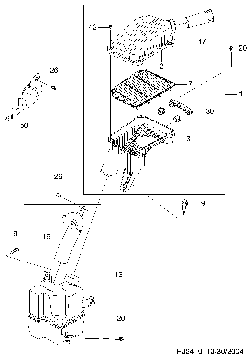 Chevrolet 42390442 - Воздушный фильтр, двигатель unicars.by