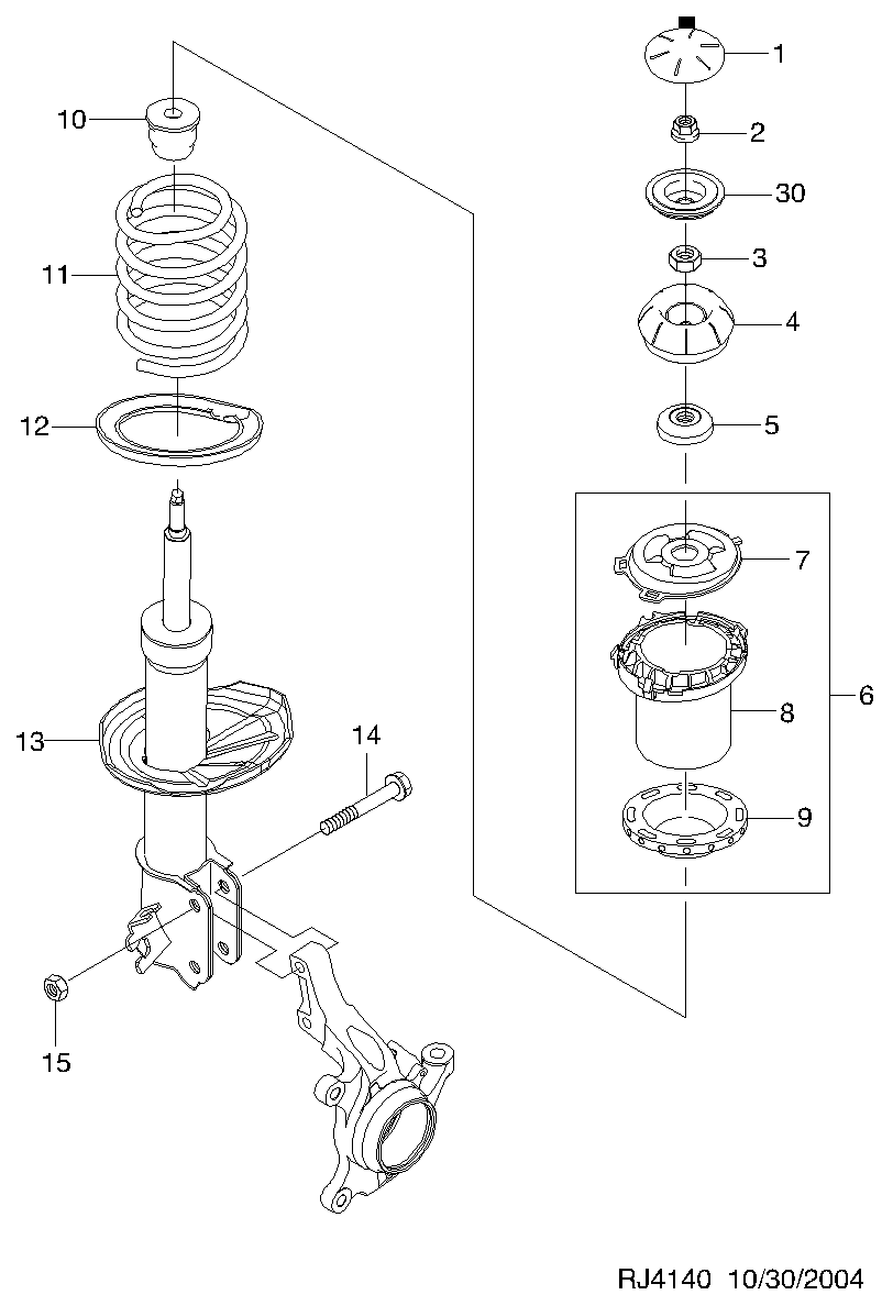 Suzuki 94535236 - Опора стойки амортизатора, подушка unicars.by