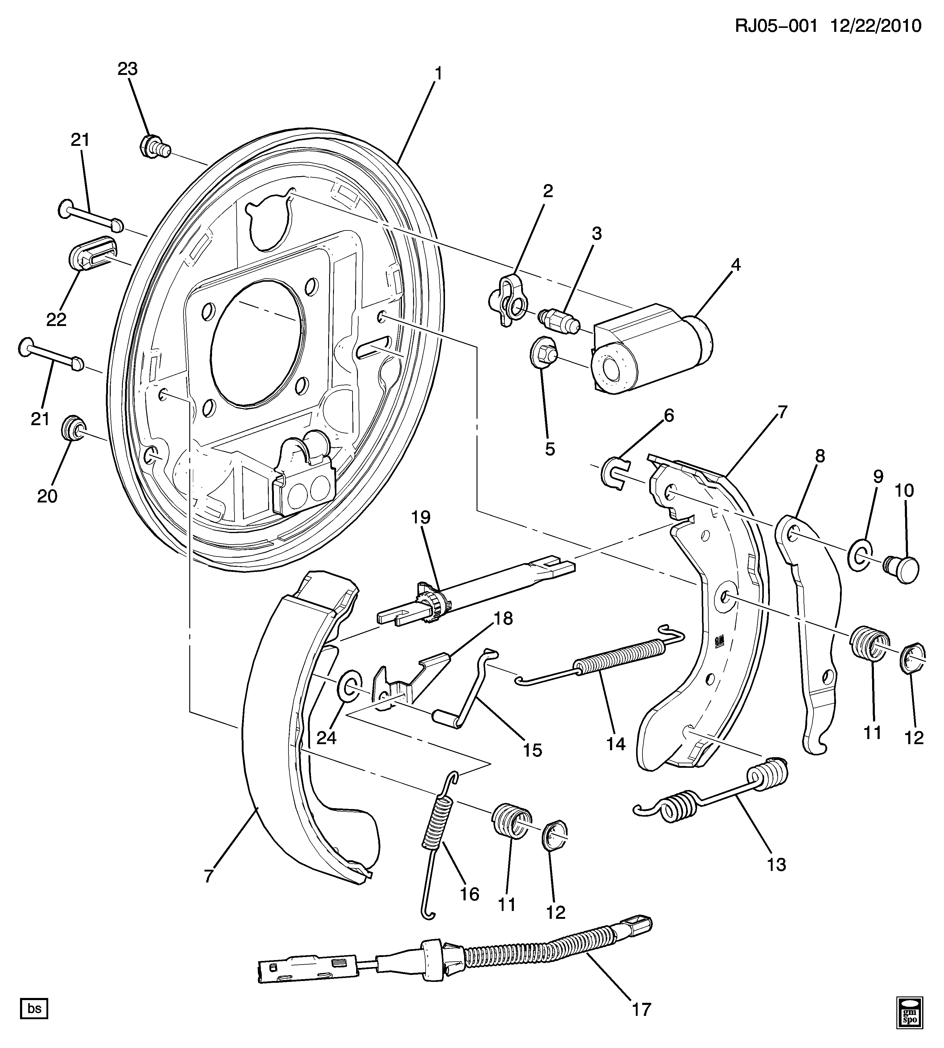 Chevrolet 95017074 - Комплект тормозных колодок, барабанные unicars.by