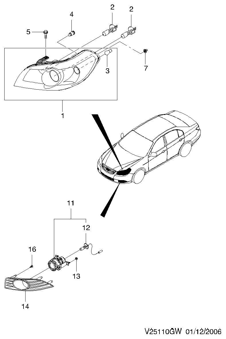 DAEWOO 94535553 - Лампа накаливания, противотуманная фара unicars.by