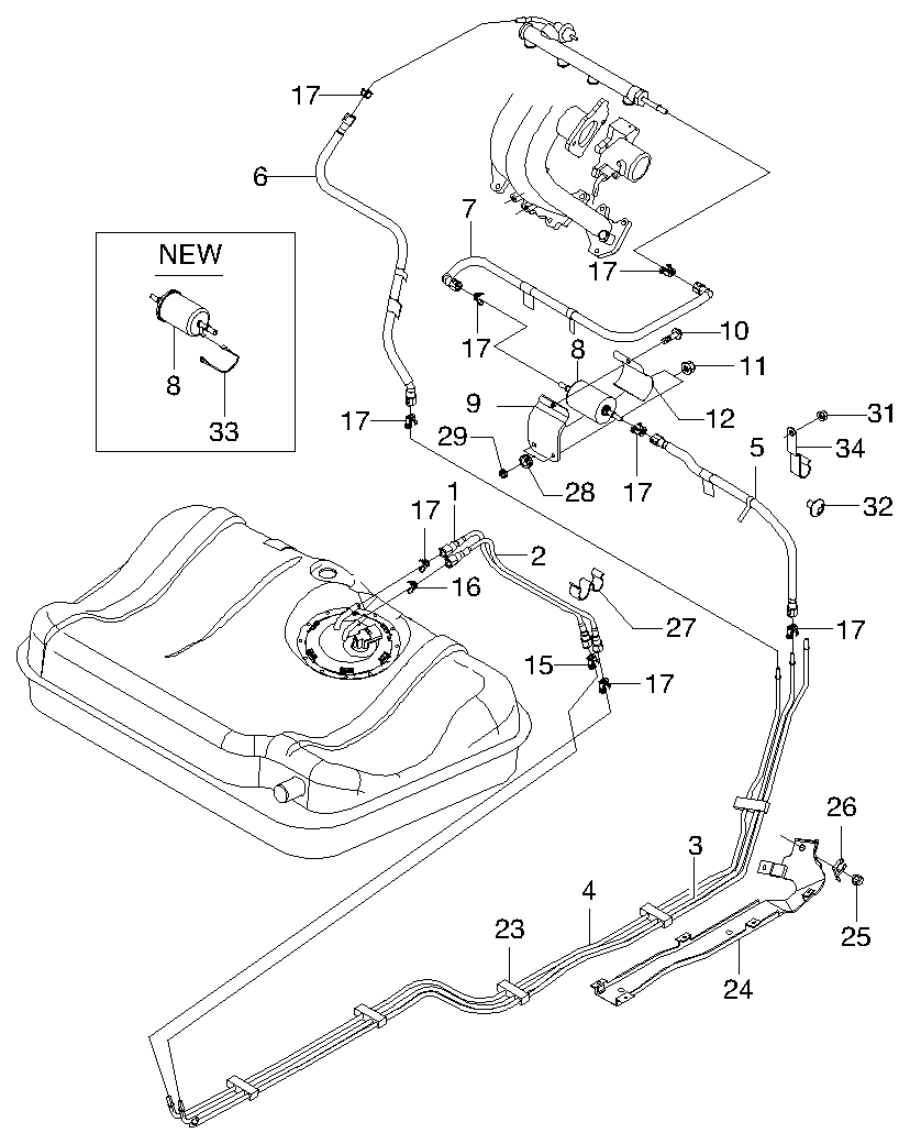 Chevrolet 25121074 - Топливный фильтр unicars.by