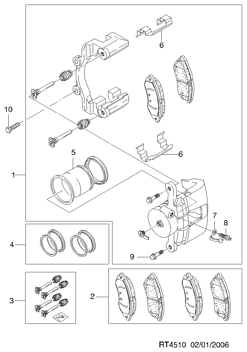 KIA 96534653 - Тормозные колодки, дисковые, комплект unicars.by