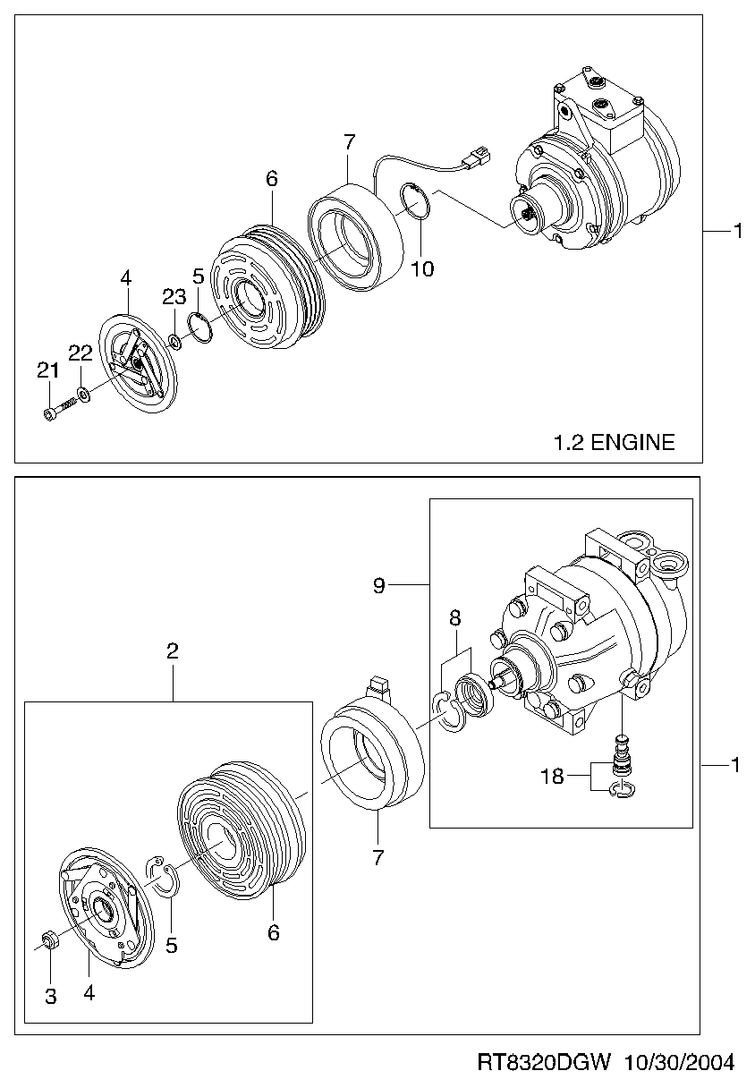 Chevrolet 96539388 - Компрессор кондиционера unicars.by