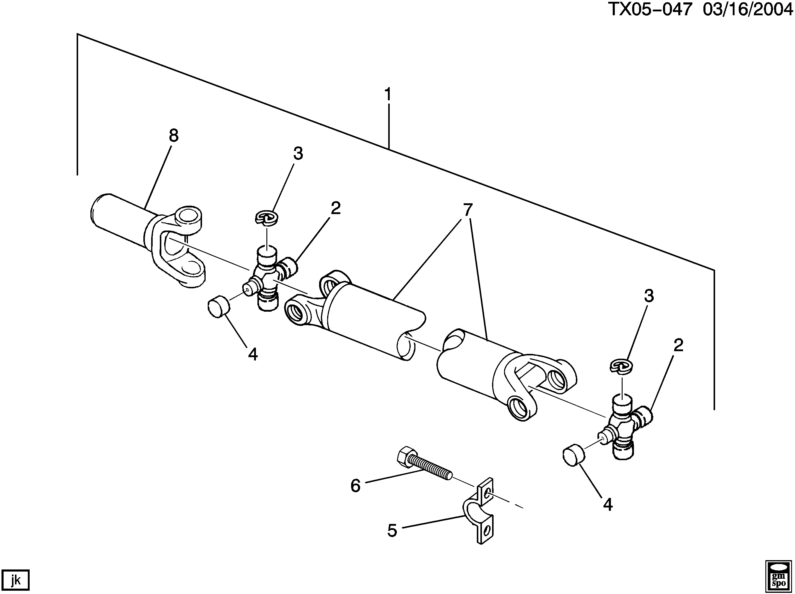 General Motors 10952423 - Карданный шарнир с крестовиной unicars.by