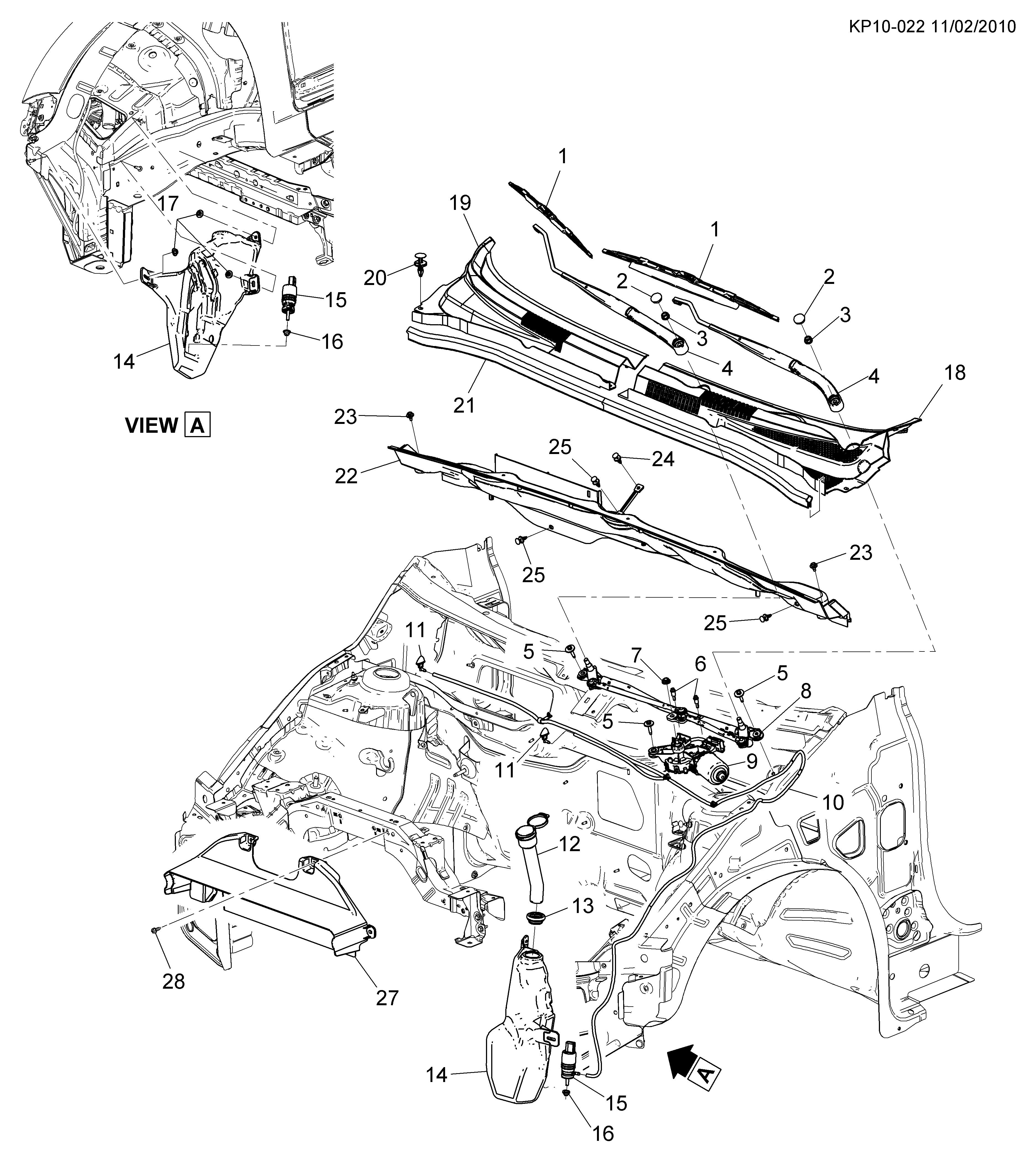 Chevrolet 13349273 - Водяной насос, система очистки окон unicars.by