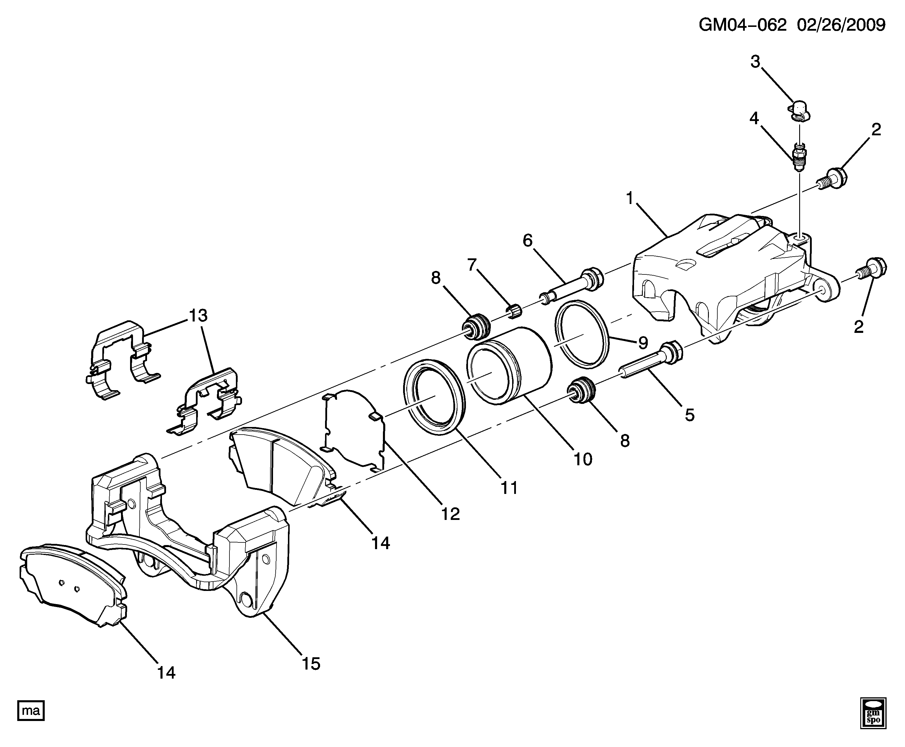 Opel 22959105 - Тормозные колодки, дисковые, комплект unicars.by