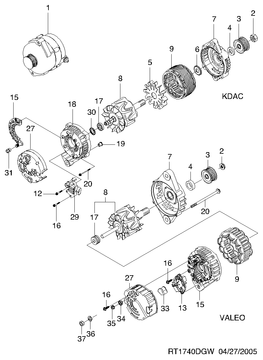 DAEWOO 96404263 - Генератор unicars.by