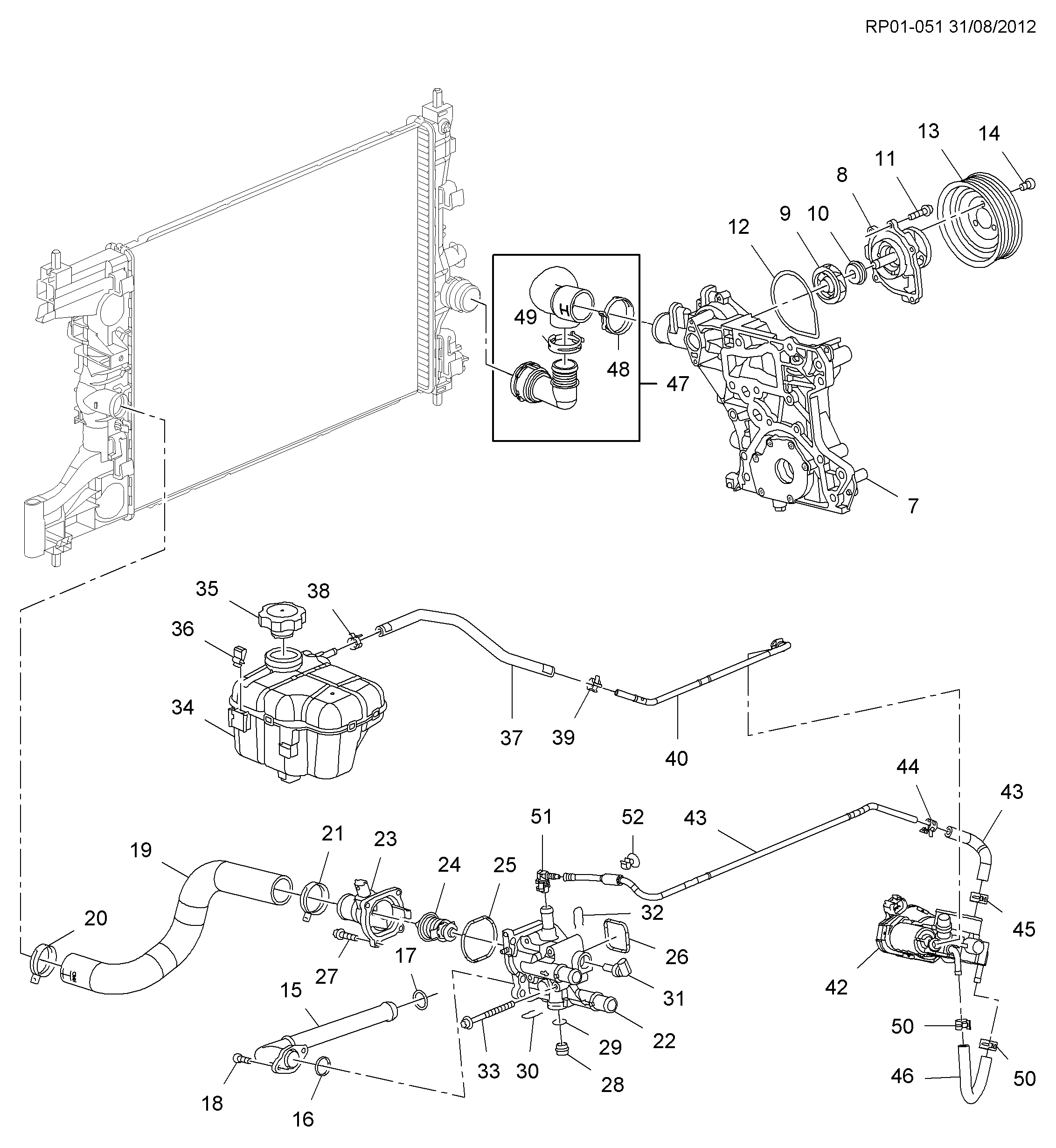 GMC 25193683 - Термостат охлаждающей жидкости / корпус unicars.by