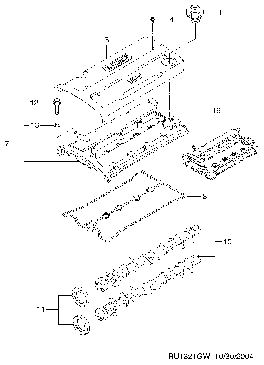 General Motors 96353007 - Прокладка, крышка головки цилиндра unicars.by