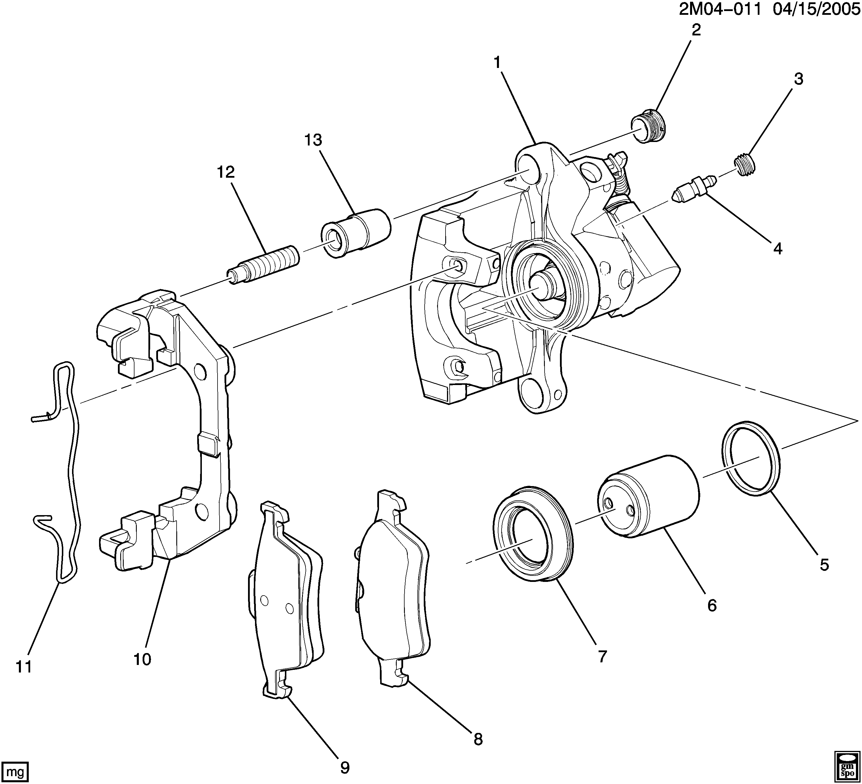 Pontiac 15254675 - Комплект принадлежностей, тормозной суппорт unicars.by