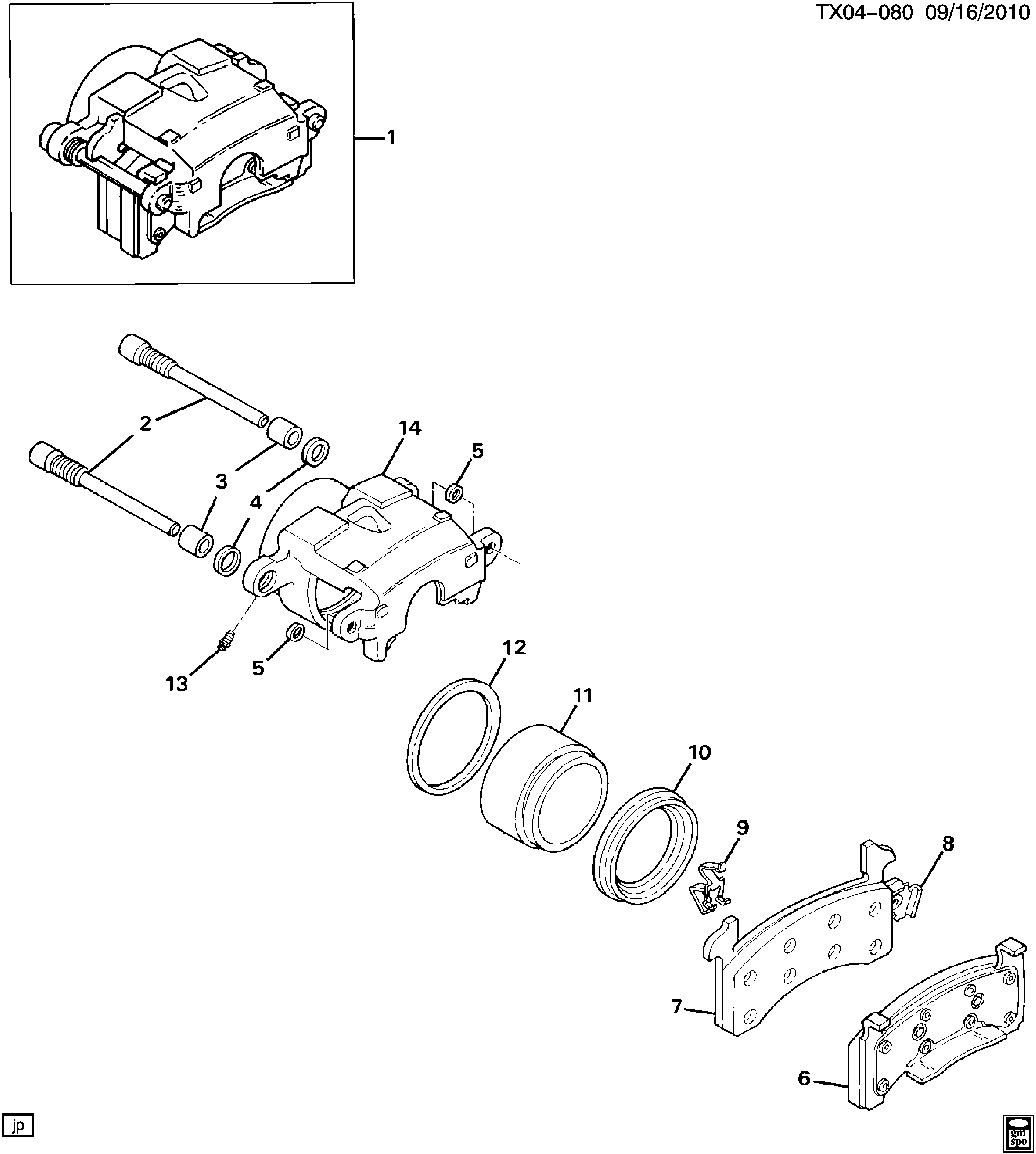 Chevrolet 89026844 - Тормозные колодки, дисковые, комплект unicars.by