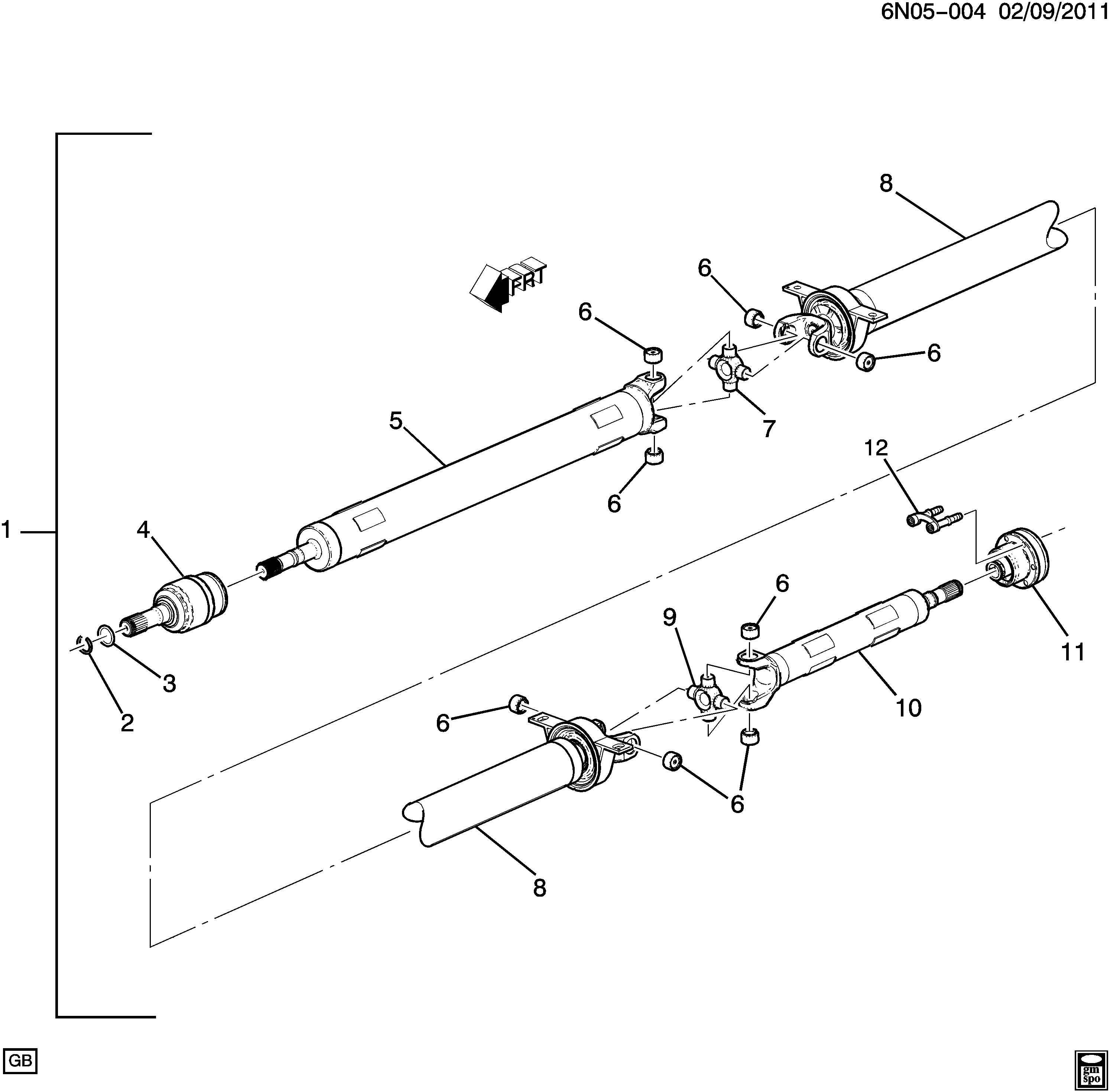 General Motors 22885388 - Подшипник карданного вала, центральная подвеска unicars.by