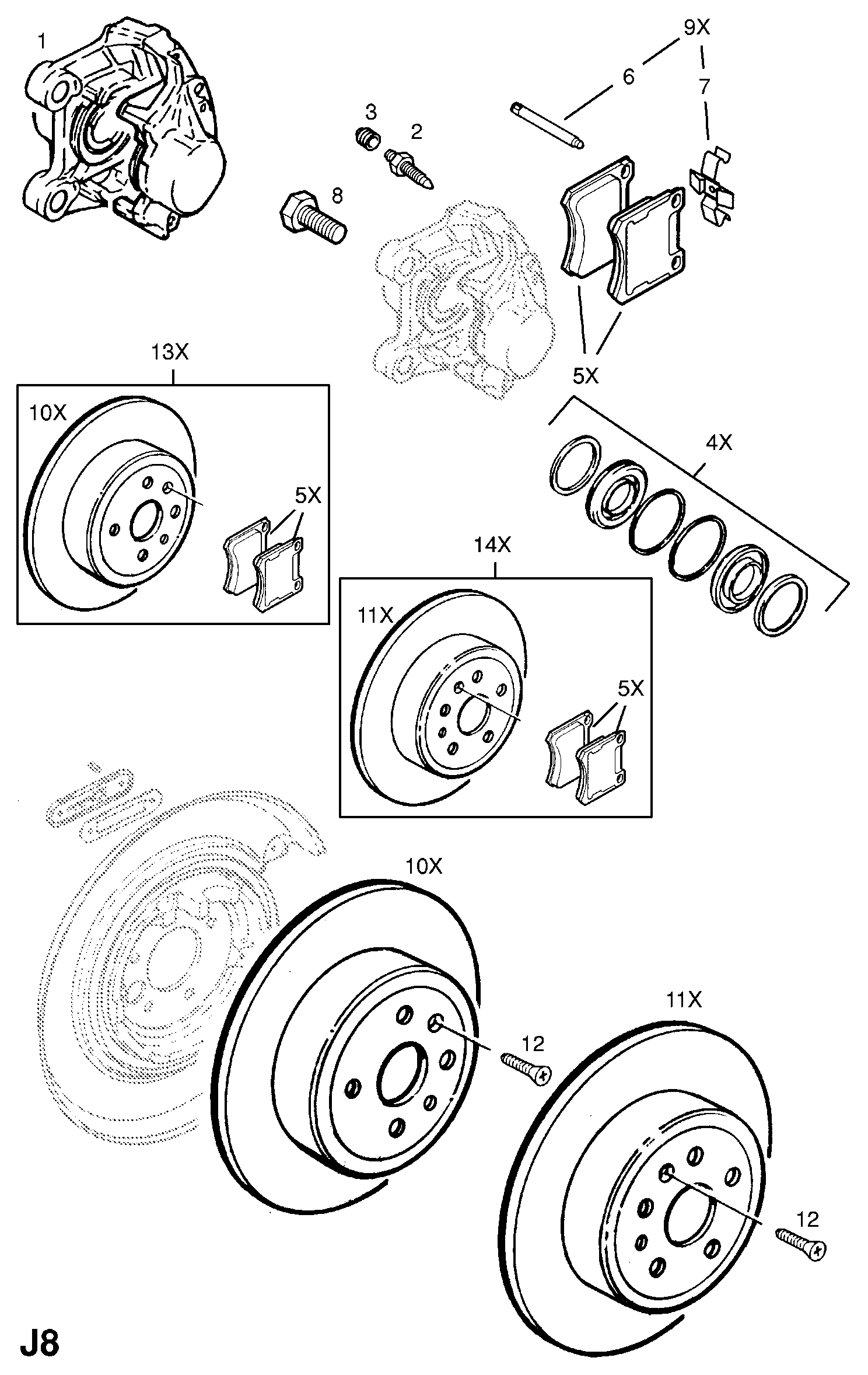 Opel 1605617 - Тормозные колодки, дисковые, комплект unicars.by