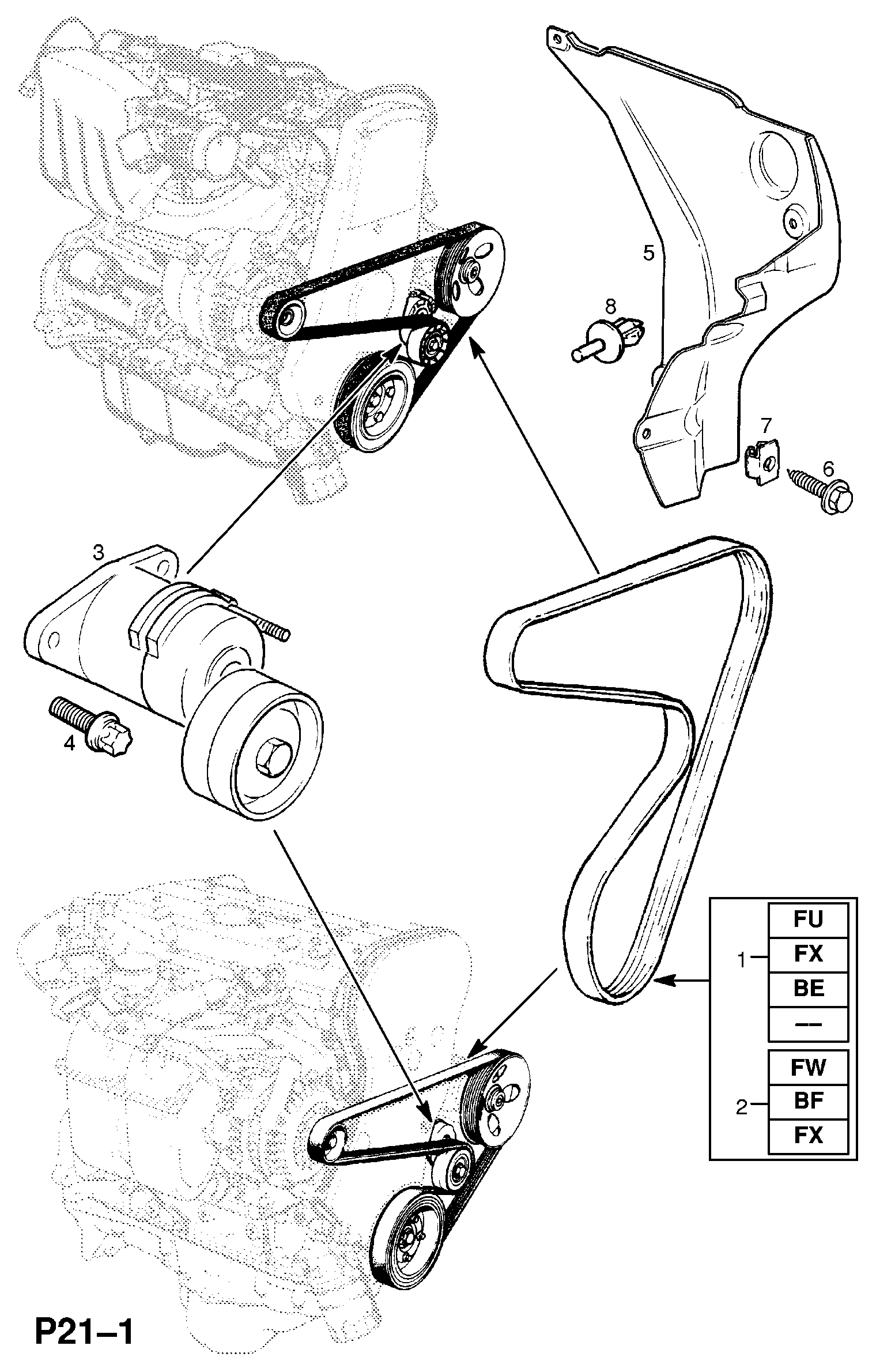 Opel 13 40 541 - Натяжитель, поликлиновый ремень unicars.by