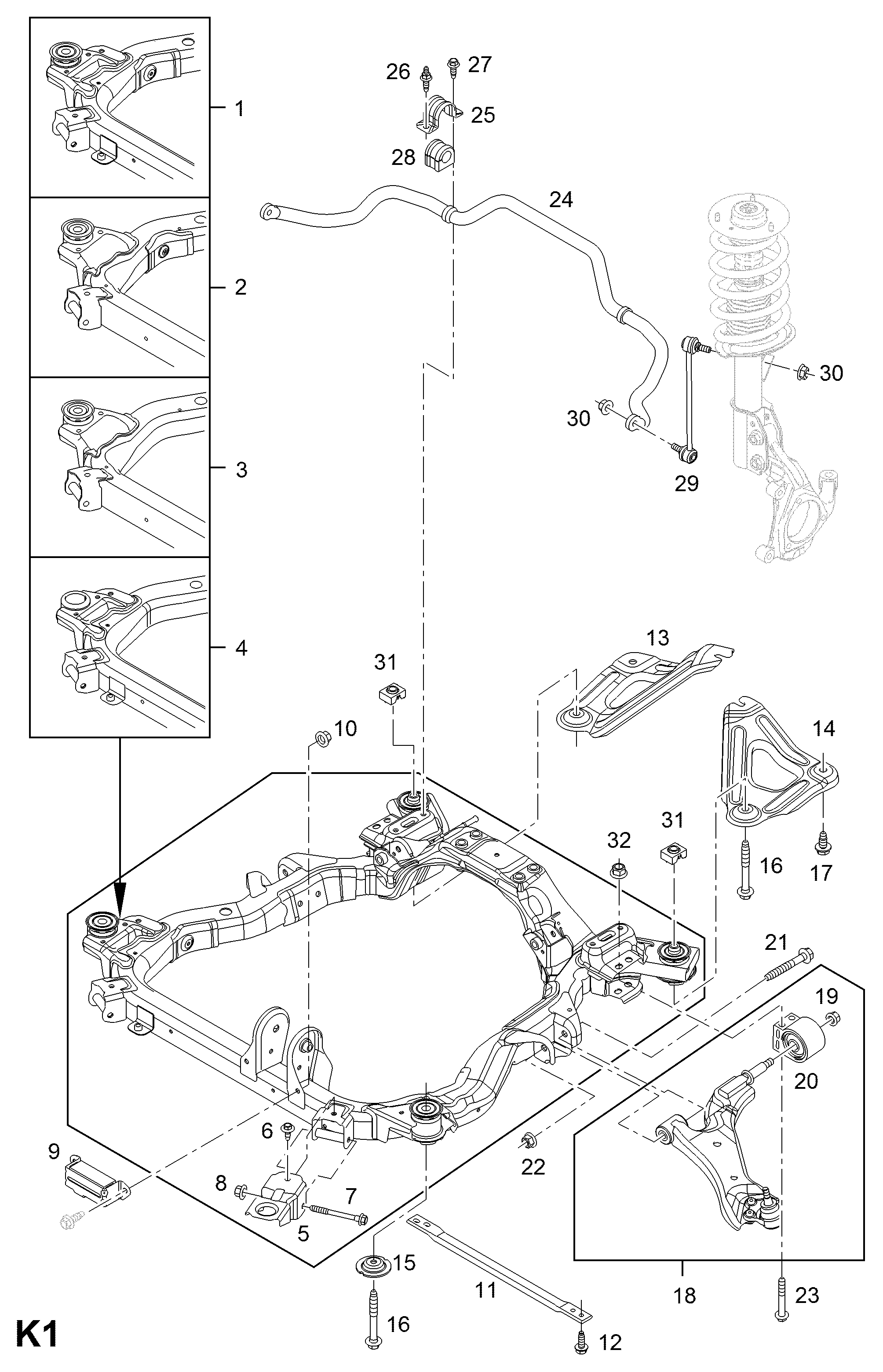 Chevrolet 4817776 - Гильза, рычаг подвески колеса unicars.by