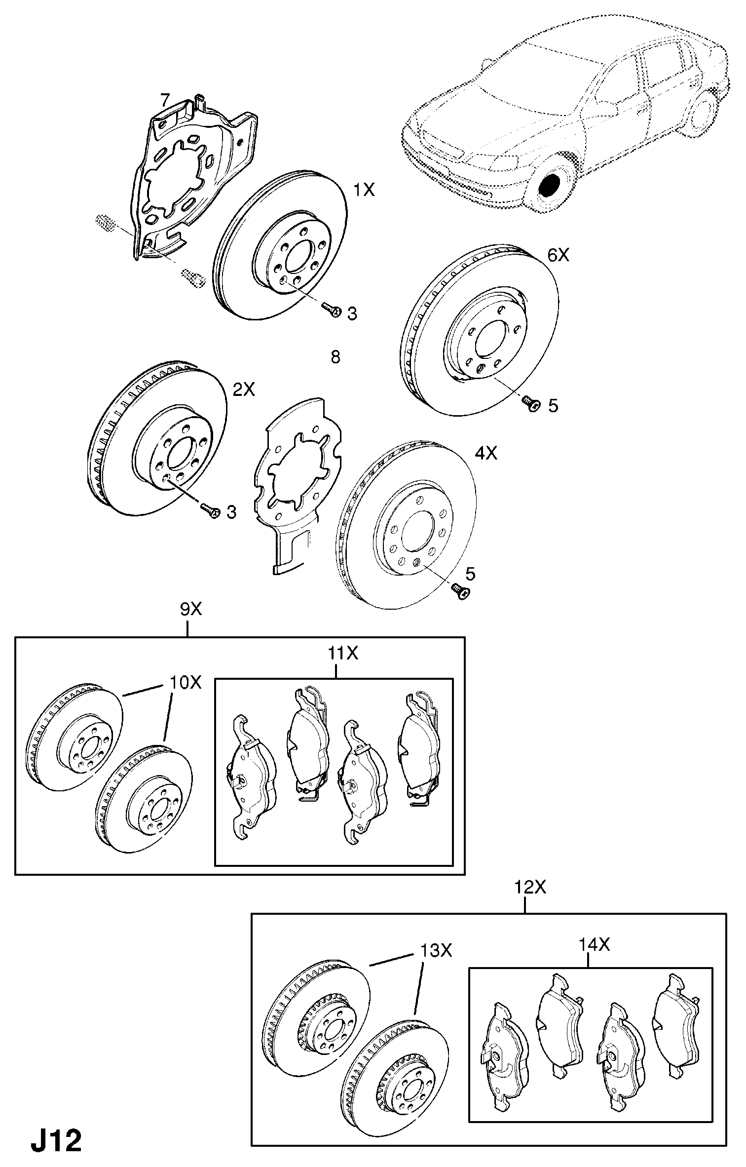 Opel 1605034 - Тормозные колодки, дисковые, комплект unicars.by