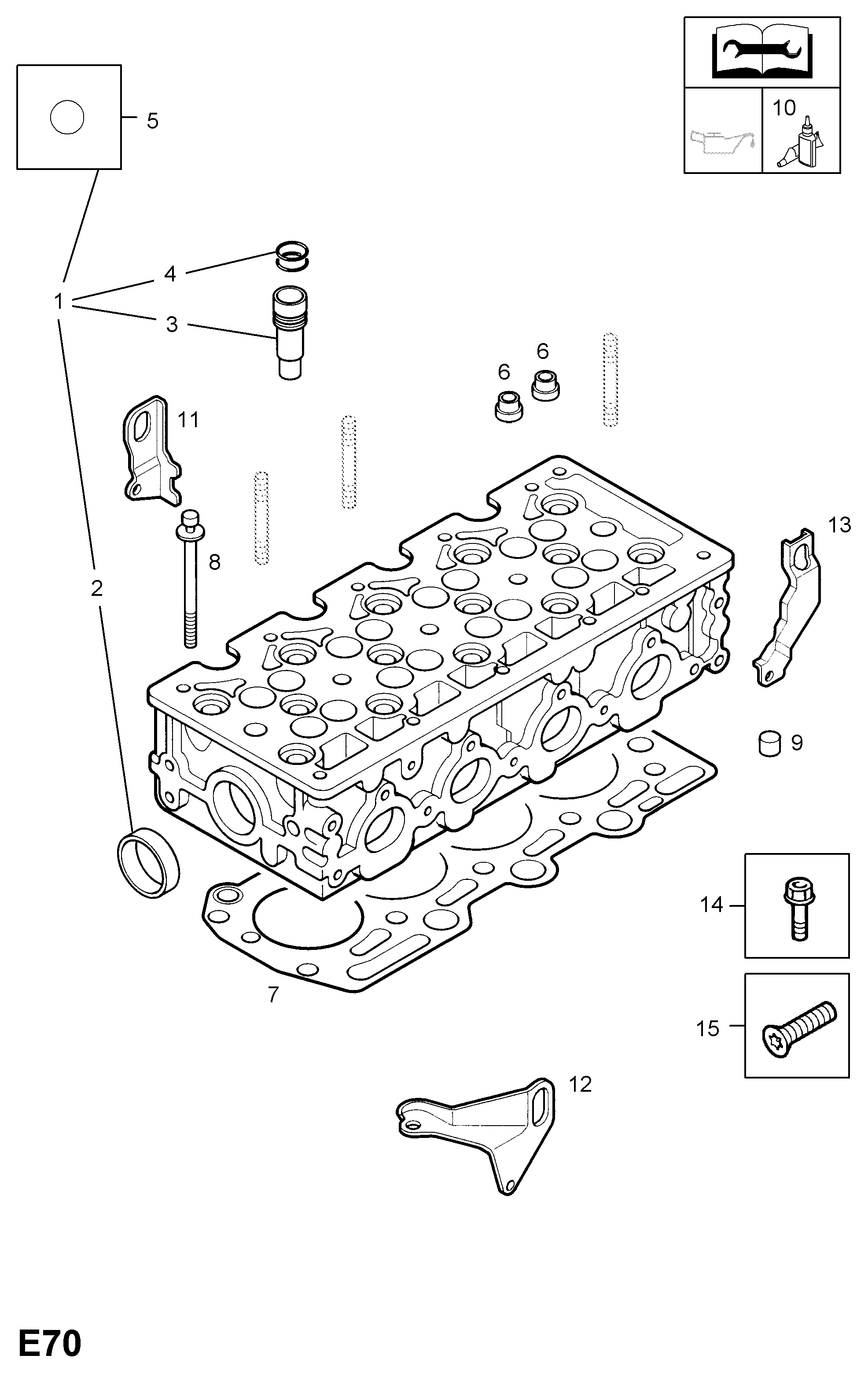 Vauxhall 56 07 816 - Комплект прокладок, головка цилиндра unicars.by