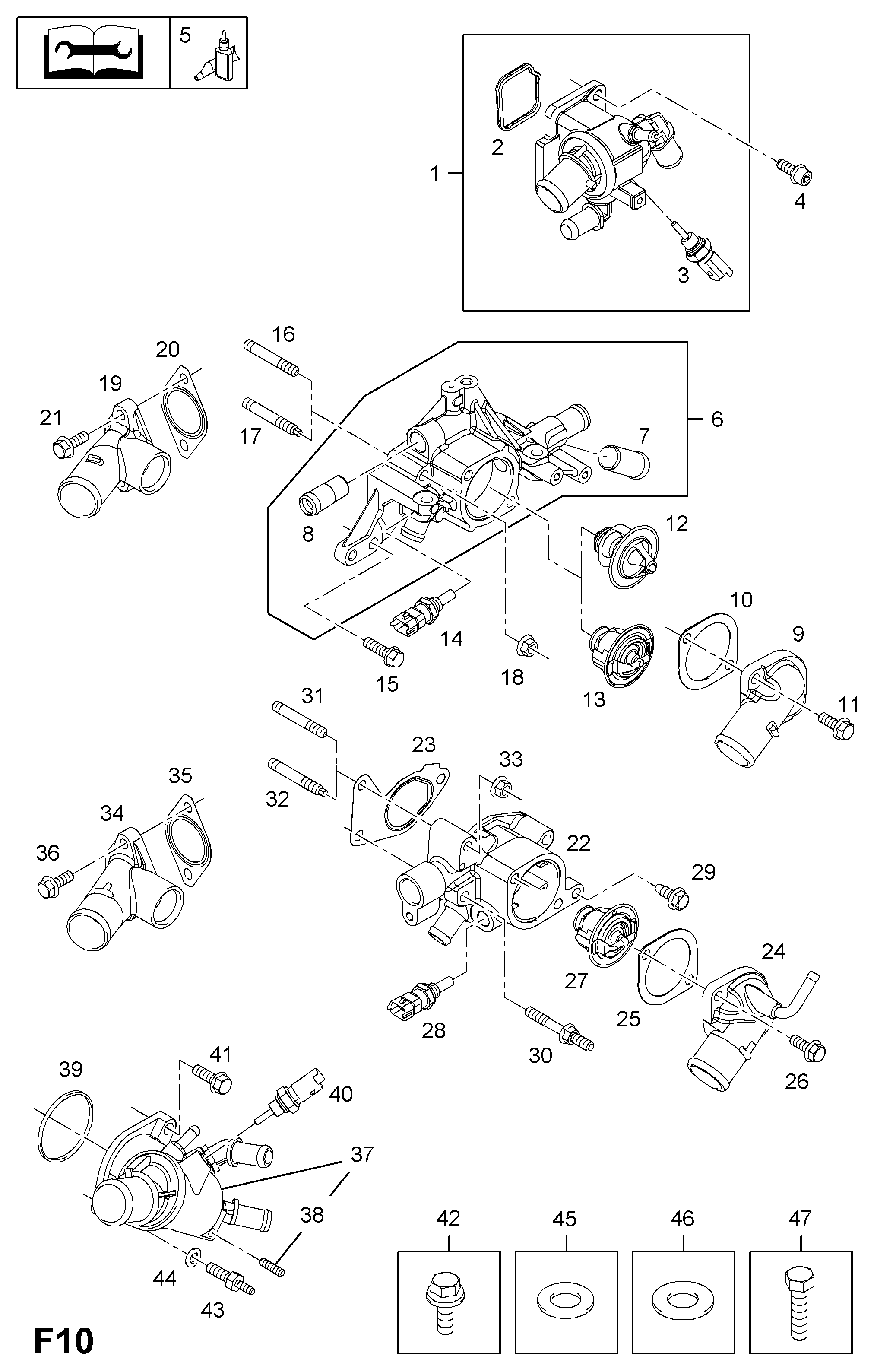 Vauxhall 13 38 724 - Термостат охлаждающей жидкости / корпус unicars.by