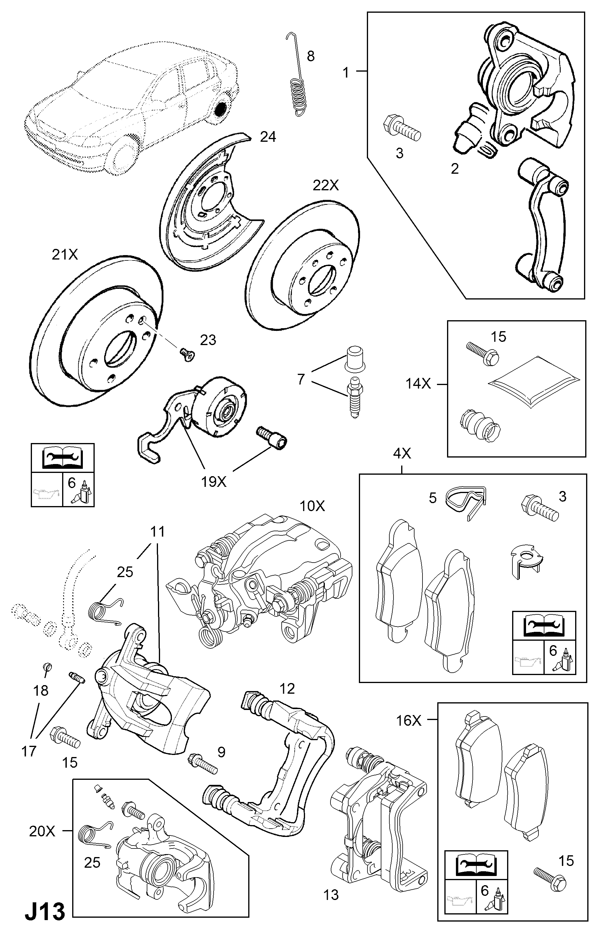 Chevrolet 1605967 - Тормозные колодки, дисковые, комплект unicars.by