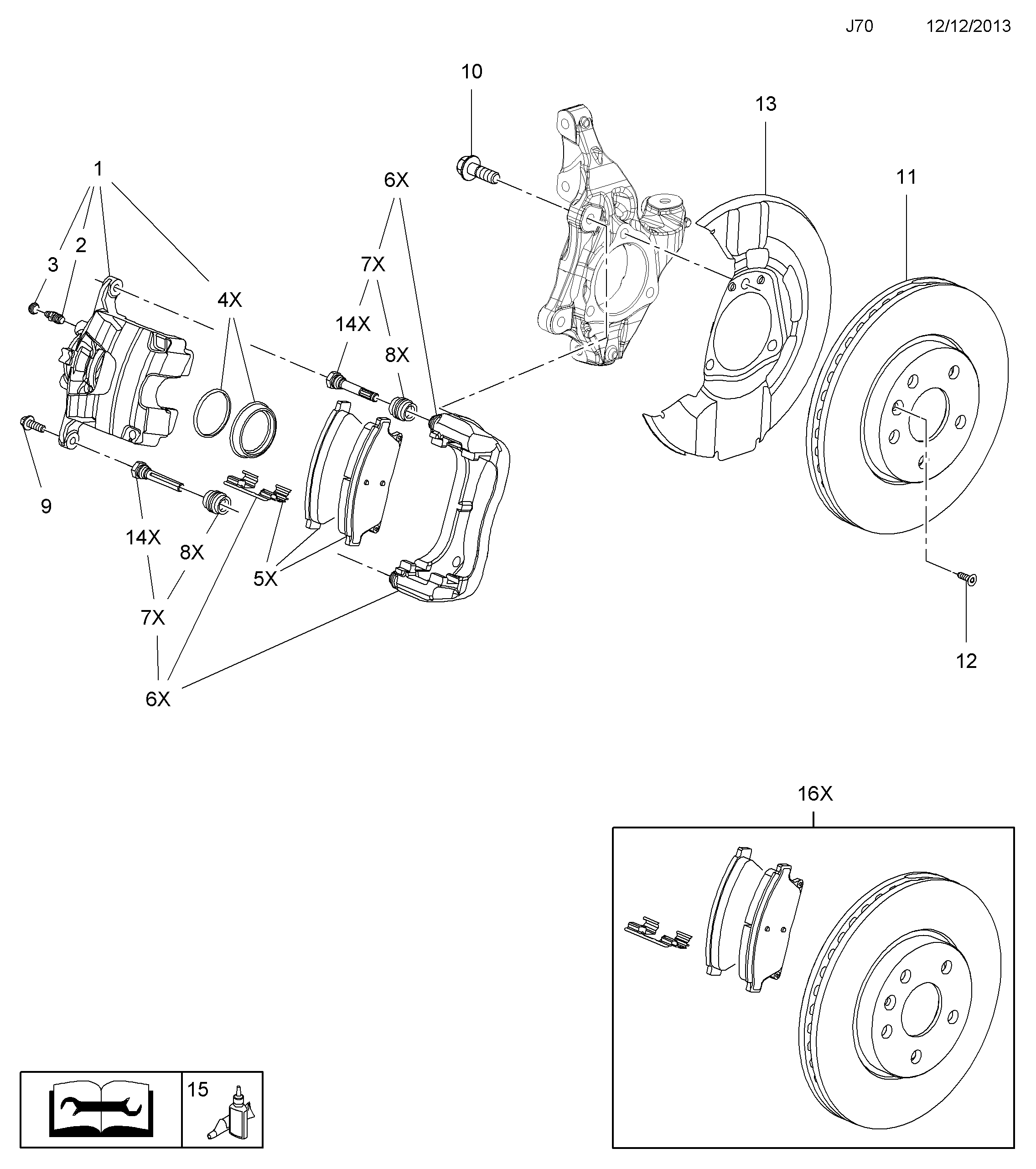 Opel 1605178 - Тормозные колодки, дисковые, комплект unicars.by