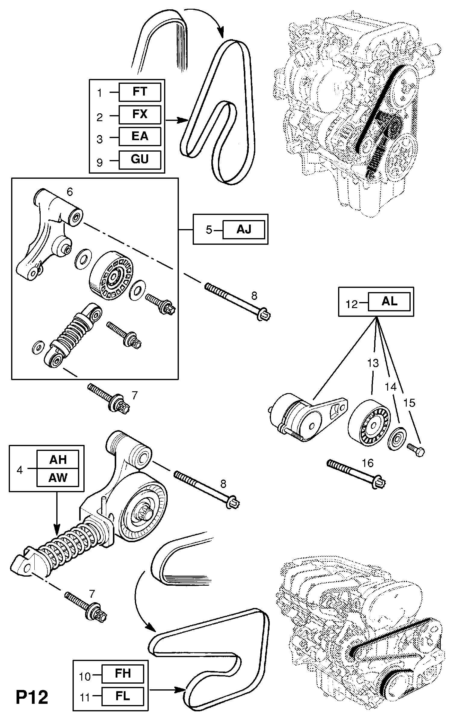 Opel 63 40 553 - Натяжитель, поликлиновый ремень unicars.by