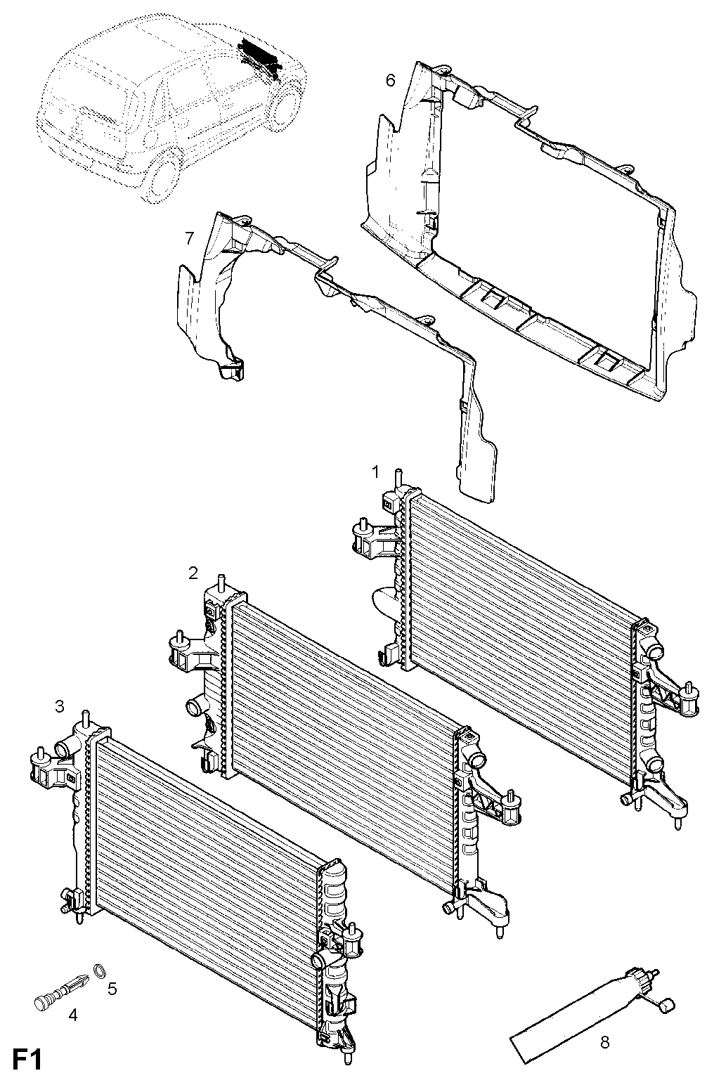 General Motors 1300236 - Радиатор, охлаждение двигателя unicars.by